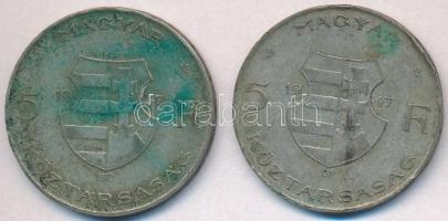 1947. 5Ft Ag "Kossuth" (2x) T:2- ph., patina