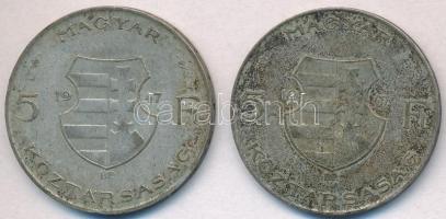1947. 5Ft Ag "Kossuth" (2x) T:2-,3 ph., patina