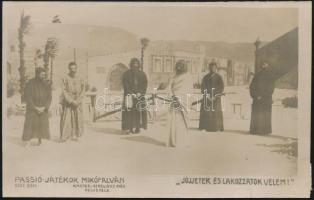 1922 Mikófalva, passiójáték, 11 db fotólap, hátuljukon feliratozva, 9×14 cm