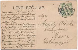 Nagykároly, Carei; Városi színház, pár automobilban, montázslap. Csokás László kiadása / theatre, co...