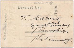 Nagykároly, Carei; Gimnázium, dombornyomott litho művészlap. Eigner Simon kiadása / Gymnasium / gram...