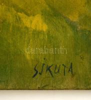 Sikuta jelzéssel: Dombos táj fával, olaj, farost, 41,5×50 cm