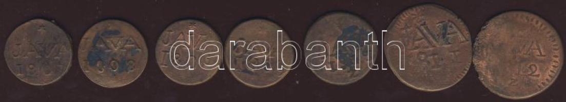 Kis tétel Holland Kelet-India/Java 1808-1812. benne VOC (Egyesült Kelet-Indiai Társaság) 1/2St (2x), Diut (5x) variánsokkal, összesen 7db T:2/3,3