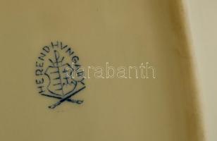 Herendi Viktória mintás porcelán hamutálka, kézzel festett, jelzett, hibátlan, 14x11 cm