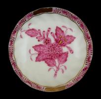 Herendi Apponyi mintás ékszertartó dobozka, kézzel festett, jelzett, hibátlan, m: 4 cm, d: 6,5 cm
