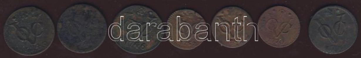 Kis tétel Holland Kelet-India/Holland tartományi címerrel 1744-1770. 1/2D-1D, összesen 7db T:2/3,3