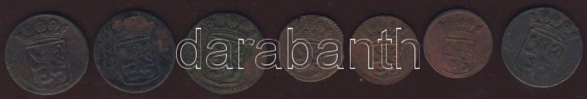 Kis tétel Holland Kelet-India/Holland tartományi címerrel 1744-1770. 1/2D-1D, összesen 7db T:2/3,3