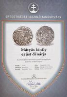 1468-1470. Denár Ag "I. Mátyás" hátoldalán részben előlapi veret (0,46g) T:2-
Huszár: 716...