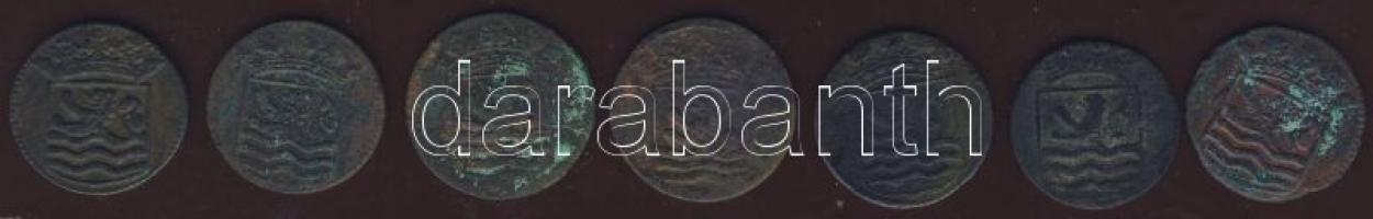 Kis tétel Holland Kelet-India/Zeeland tartományi címerrel 1734-1766. 1D (7x) T:2/3,3,4