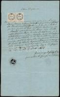 1860 Túróc, Egyházi levél, 2x25 kr okmánybélyeggel