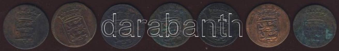 Kis tétel Holland Kelet-India/West Friesland tartományi címerrel 1735-1754. 1D (7x) T:2/3,3,3-