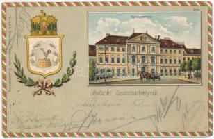 Szombathely, Vármegyeház, Steiner Testvérek kiadása. címeres litho lap (EK)