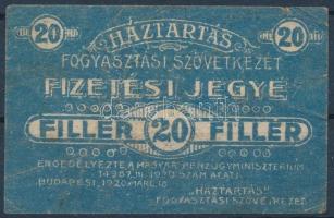 Budapest ~1920. 10f "Általános Fogyasztási Szövetkezet", hátoldalon bélyegzéssel +  Budape...