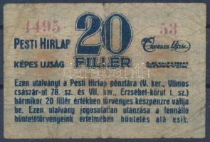 Budapest ~1920. 20f "Pesti Hírlap" + Budapest 1945. 100P "Élelmezési Kölcsönjegy&quot...