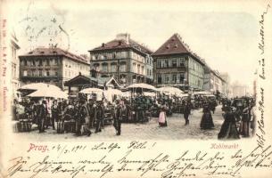 Praha, Prag; Kohlmarkt / market. Handcolorit Nro. 130. (EK)