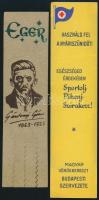 2 db olvasójel, könyvreklámmal(Eger-Gárdonyi Géza, Magyar Vöröskereszt)
