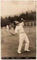 Ótátrafüred, Stary Smokovec, Alt-Schmecks; Szerváló teniszező / tennis player serving, Foto Dietz photo (ragasztónyomok / glue marks)