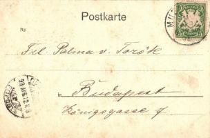 München, Karlsplatz / square, horse-drawn tram, night. Lautz & Isenbeck  (fl)