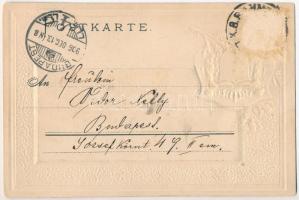 Kempten, Passepartoutkarte von Carl Schonwalter, Cannstatt. coat of arms, Emb. litho (Rb)