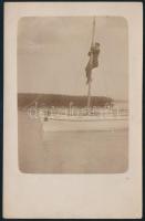 cca 1910 Siófok, Csónakkal a Balatonon, 2 db fotólap, 9x14 cm