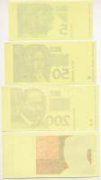 Horvátország 1993 (1994). 5K előlapi színpróba + 50K előlapi színpróba + 200K előlapi és hátlapi szí...