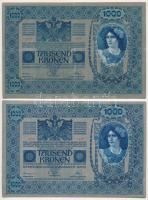 1921. (1902.) 1000K függőleges "DEUTSCHÖSTERREICH" felülbélygezéssel, mindkét oldal német ...