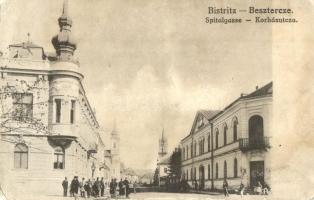 Beszterce, Bistritz, Bistrita; Kórház utca / Spitalgasse / street view (EK)