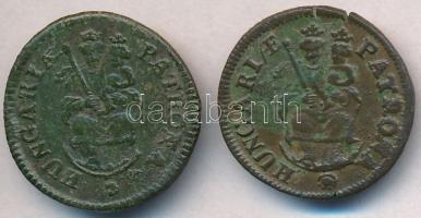 1705K-B Rézpoltúra "II. Rákóczi Ferenc" (3,07g) + 1705K-B Rézpoltúra "II. Rákóczi Ferenc" (2,82g) T:2,2- Hungary 1705. Poltura "Francis II Rákóczi" Kremnitz (3,07g) + 1705. Poltura "Francis II Rákóczi" Kremnitz (2,82g) C:XF,VF Huszár: 1549., Unger II.: 1139.a