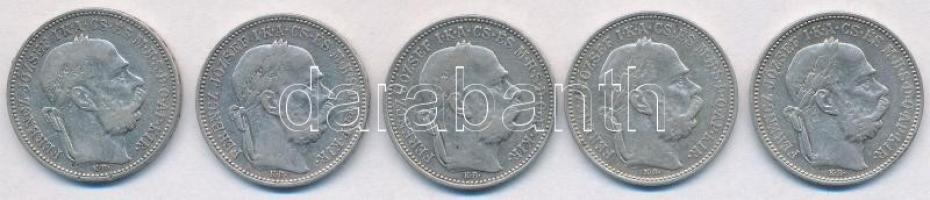 1896KB 1K Ag "Ferenc József" (5x) T:2,2-