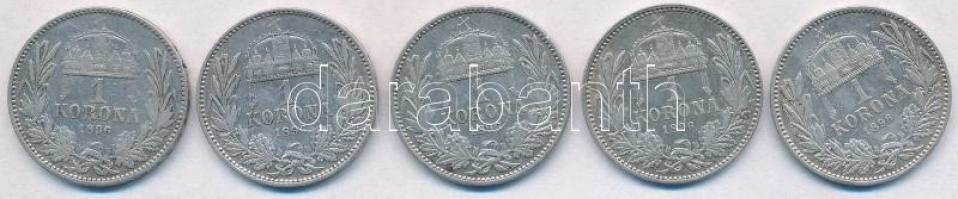 1896KB 1K Ag "Ferenc József" (5x) T:2,2-