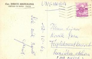 Certosa di Pavia, Tranvia a cavalli del Cav. Enrico Maddalena per il trasporto passeggieri dalla sta...