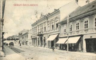 Szászváros, Broos, Orastie; Központi szálló, utcakép, H. Graef kiadása / hotel, street view  (EK)