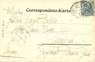 Vienna, Wien; Schwarzenbergplatz / square, horse drawn tram. B.K.W.I. No. 21. (EK)