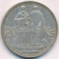 Szlovákia 1941. 20K Ag "Cirill és Metód" T:2 Slovakia 1941. 20 Korun Ag "St. Kyrill and St. Methodius" C:XF