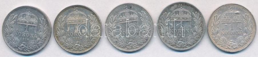 1912KB-1914KB 1K Ag "Ferenc József" (5x) T:2,2-