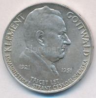 Csehszlovákia 1951. 100K Ag "Klement Gottwald" T:2 ph.  Czechoslovakia 1951. 100 Korun Ag "Klement Gottwald" C:XF edge error Krause KM#33