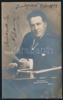 1913 Alessandro Bonci (1870-1940) operaénekes aláírása őt ábrázoló fotólapon