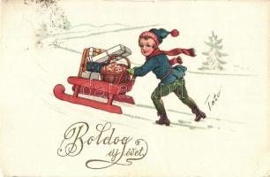 12 db RÉGI karácsonyi, húsvéti és újévi üdvözlőlap, pár lithoval, vegyes minőség / 12 pre-1945 Chris...