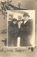 12 db RÉGI karácsonyi, húsvéti és újévi üdvözlőlap, pár lithoval, vegyes minőség / 12 pre-1945 Chris...