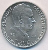 Csehszlovákia 1951. 100K Ag "Klement Gottwald" T:1-,2 Czechoslovakia 1951. 100 Korun Ag "Klement Gottwald" C:AU,XF