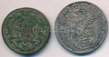 Csehország / Történelmi tartomány 1762P 1kr Cu "Mária Terézia" + 1776EvS-IK 20kr Ag "...