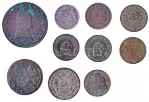 Tartalmas, 17db-os vegyes tétel, benne sok ezüst pénzérmével, közte: Csehország / Történelmi tartomány 1703. 1kr Ag I. Lipót (0,68g), Német Államok / Brandenburg-Bayreuth 1718. 1kr Ag György Vilmos (0,53g), Német Birodalom 1905A 1/2M Ag T:vegyes Interesting lot of 17pcs of coins, with some silver ones, including: Bohemia 1703. 1 Kreuzer Ag Leopold I (0,68g), German States / Brandenburg-Bayreuth 1718. 1 Kreuzer Ag Georg Wilhelm (0,53g), German Empire 1905A 1/2 Mark Ag C:mixed
