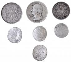 Tartalmas, 17db-os vegyes tétel, benne sok ezüst pénzérmével, közte: Csehország / Történelmi tartomá...