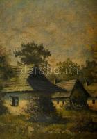 Kéthelyi István (?-?): Házak virágzó fákkal. Olaj, vászon, jelzett, 40×50 cm