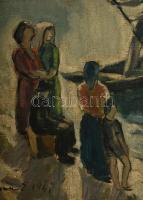 Hofmann jelzéssel: Hazatérő halászok. Olaj, vászon, keretben, 40×50 cm