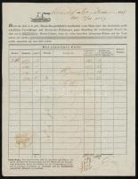 1857 DDSG Donau-Dampfschiffahrts-Gesellschaft szállítólevél, pecséttel, 29x22 cm