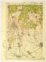 1944 Eger és környékének térképe, kiadja a M. Kir, Honvéd Térképészeti Intézet, 62x45 cm