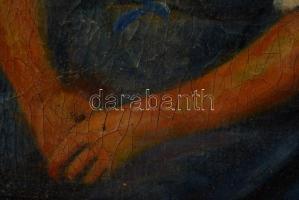 Czencz János (1885-1960): Piros fejkendős lány. Olaj, vászon, festék hibákkal, jelzett, keretben, 60...