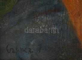 Czencz János (1885-1960): Piros fejkendős lány. Olaj, vászon, festék hibákkal, jelzett, keretben, 60...