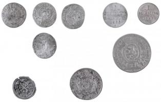 Német Államok vegyes váltópénz tétel, benne: Német Államok / Szilézia 1698CB 1kr Ag (0,73g) + 1700FN...